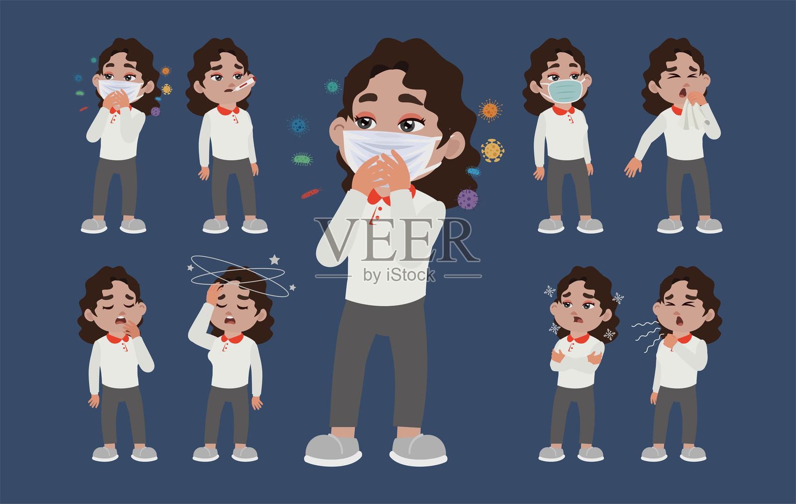 有不同症状的病人插画图片素材