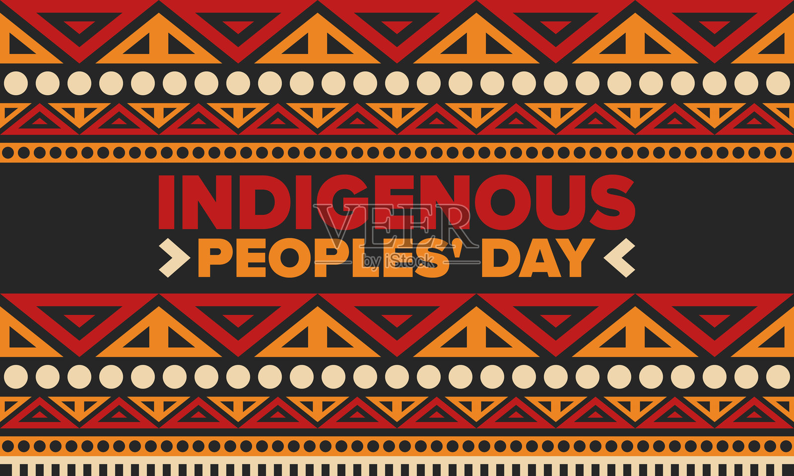 土著人民日。美洲原住民日。美洲印第安文化。遗产月。在美国每年庆祝。传统图案。海报、卡片、横幅和背景。矢量插图。插画图片素材