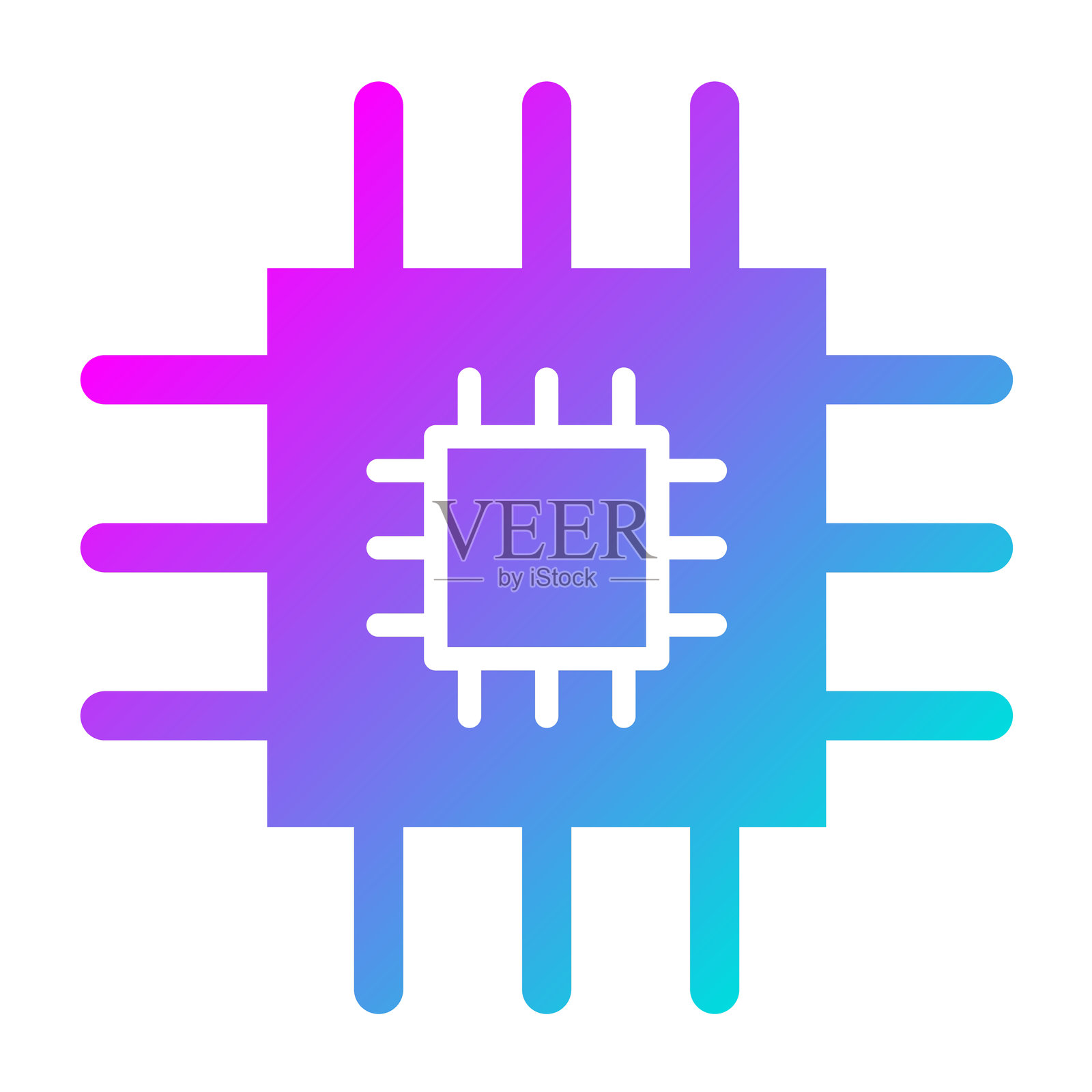 芯片矢量图标设计插图插画图片素材