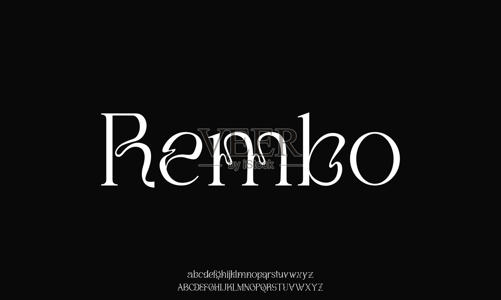 优雅美丽的经典现代衬线字母字体排版。可编辑的矢量插图。字体、字型、精致、现代、奢华、衬线、背景、矢量、标志、设计插画图片素材