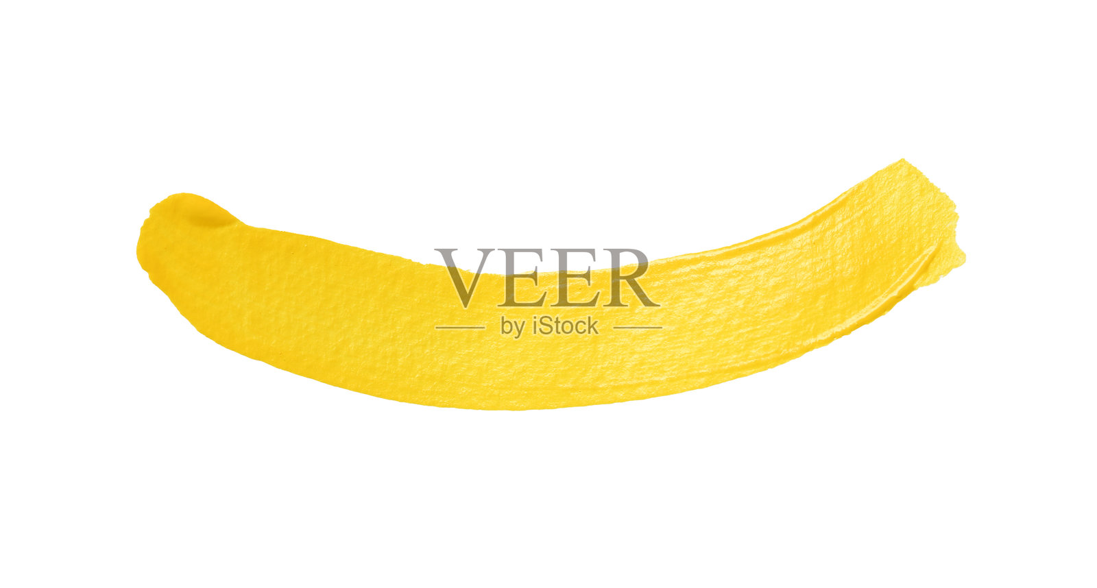 黄色画笔孤立在白色背景上。照片摄影图片