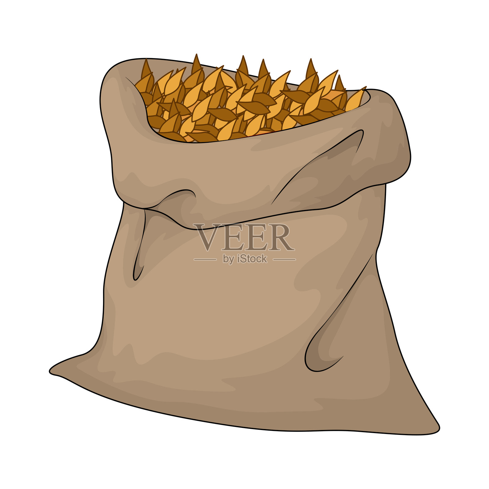 小麦袋插画图片素材