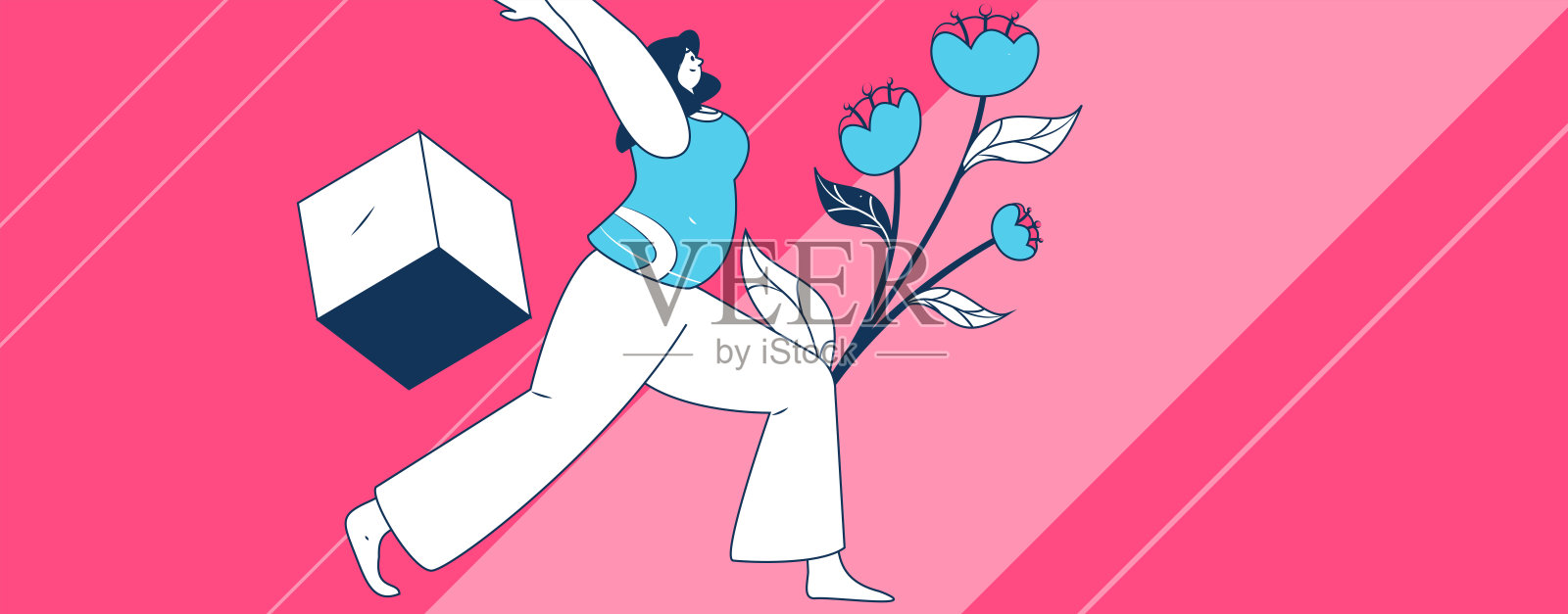 练习瑜伽,身心健康,扁平矢量角色概念,手绘插图插画图片素材