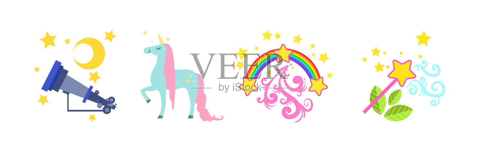 中世纪童话符号和属性矢量集插画图片素材