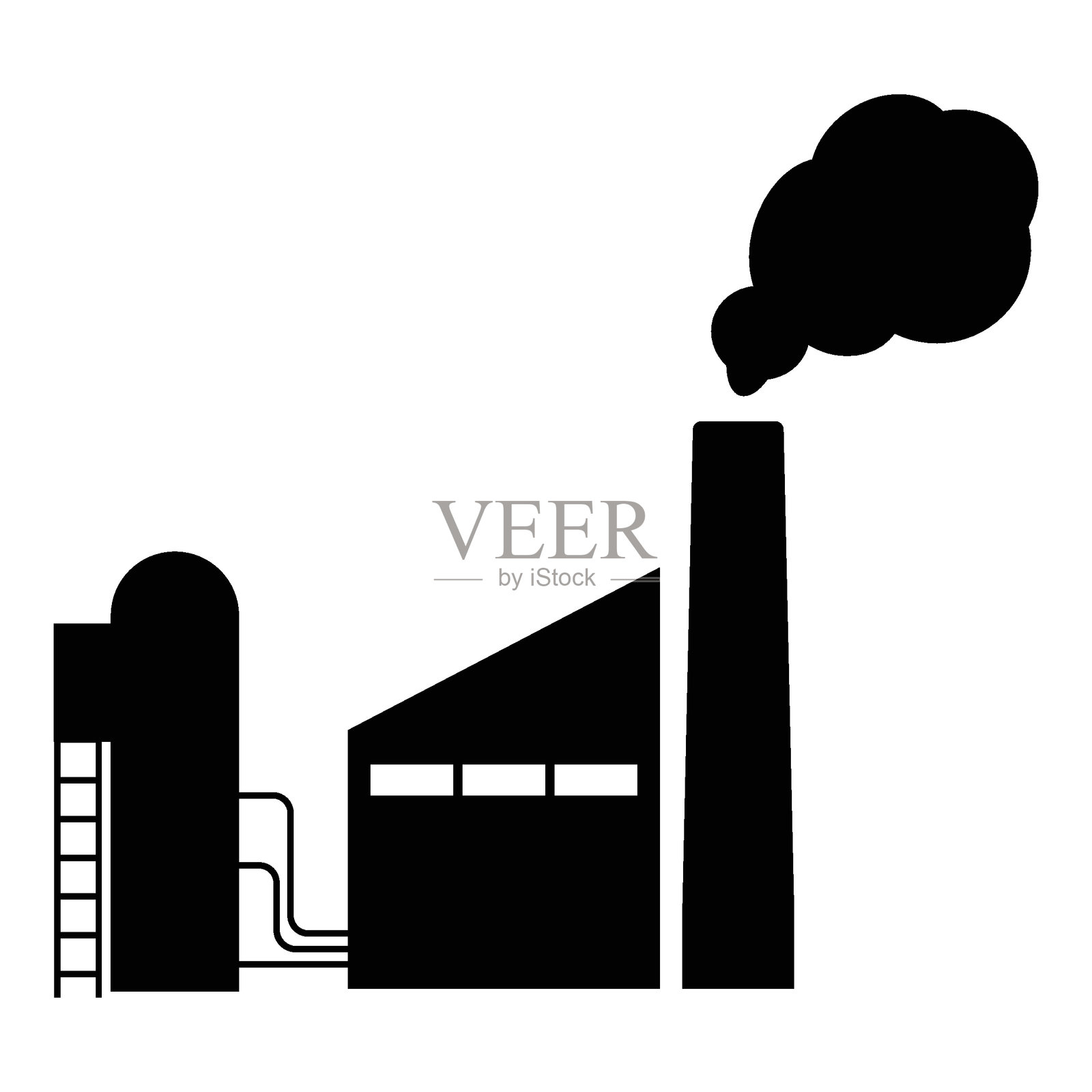 工厂大楼图标插画图片素材