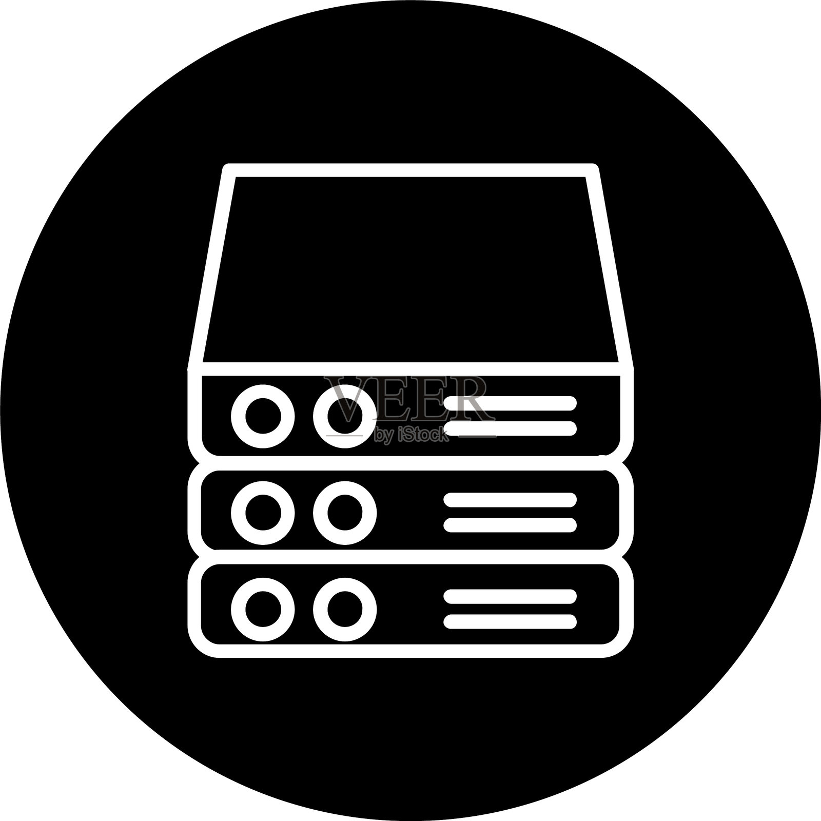 服务器线条反向图标插画图片素材