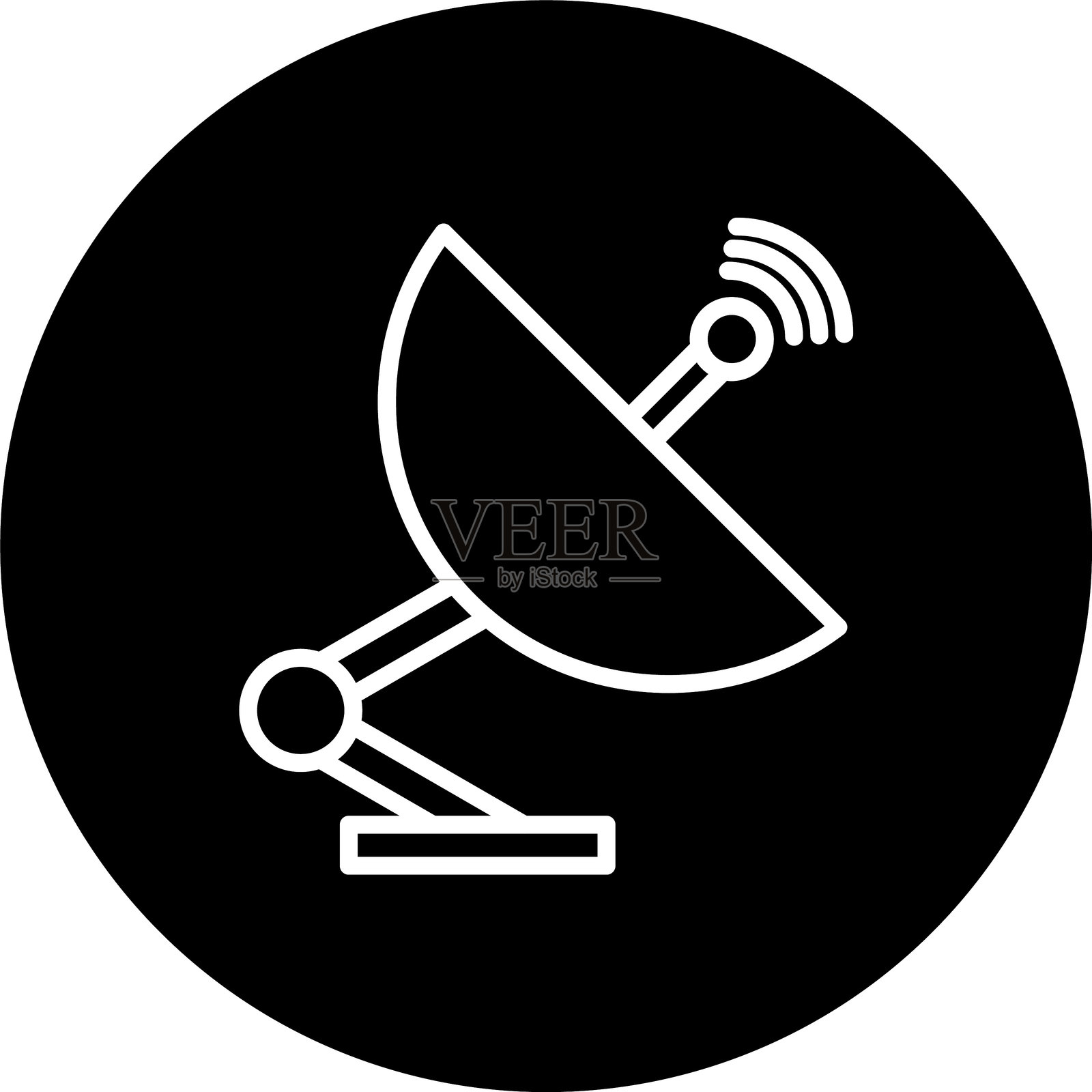 倒置的天线线条图标插画图片素材