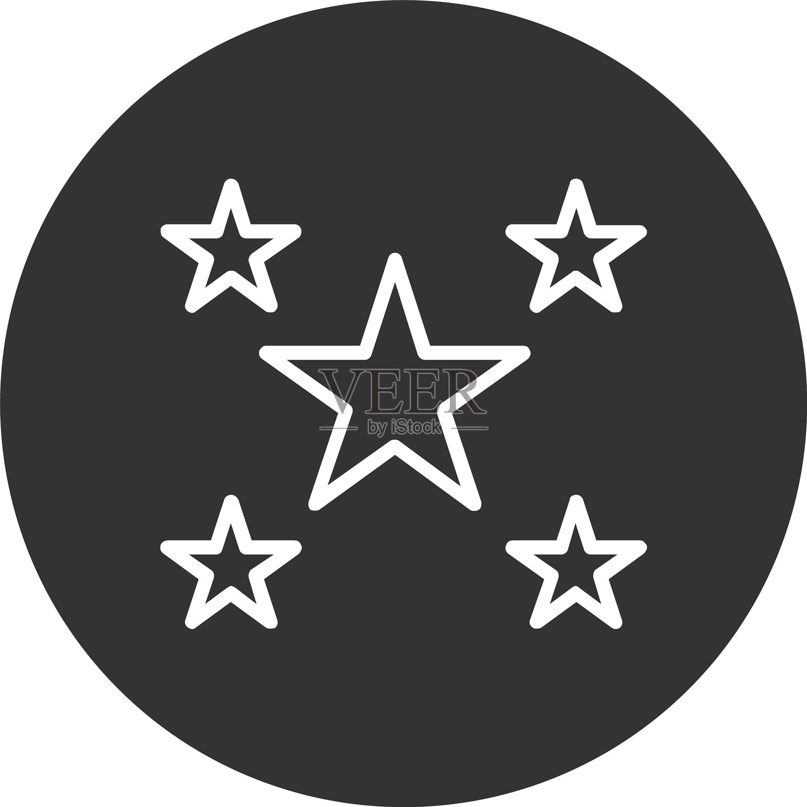 星星线条反向图标插画图片素材