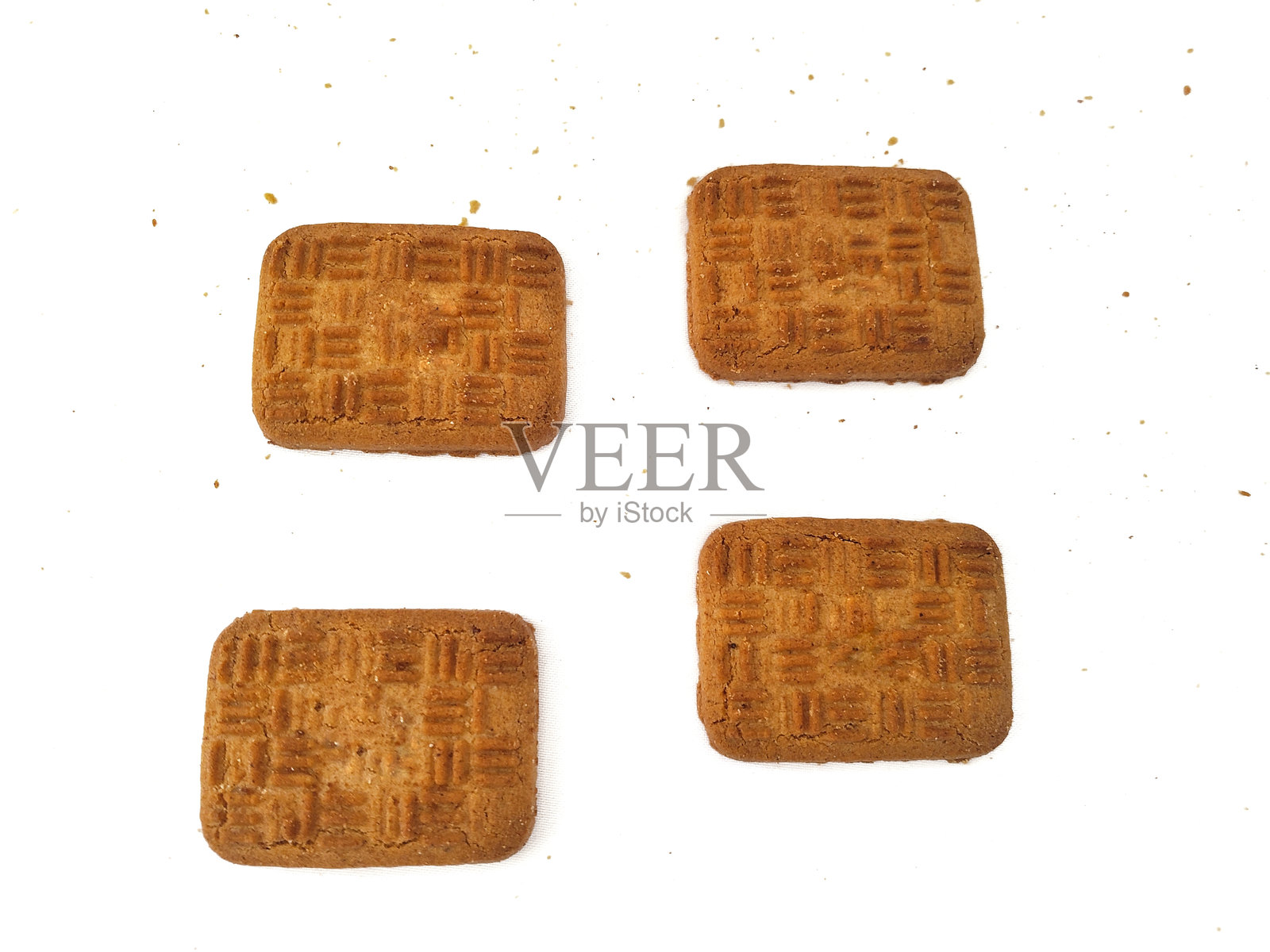 白色背景下的饼干特写照片摄影图片