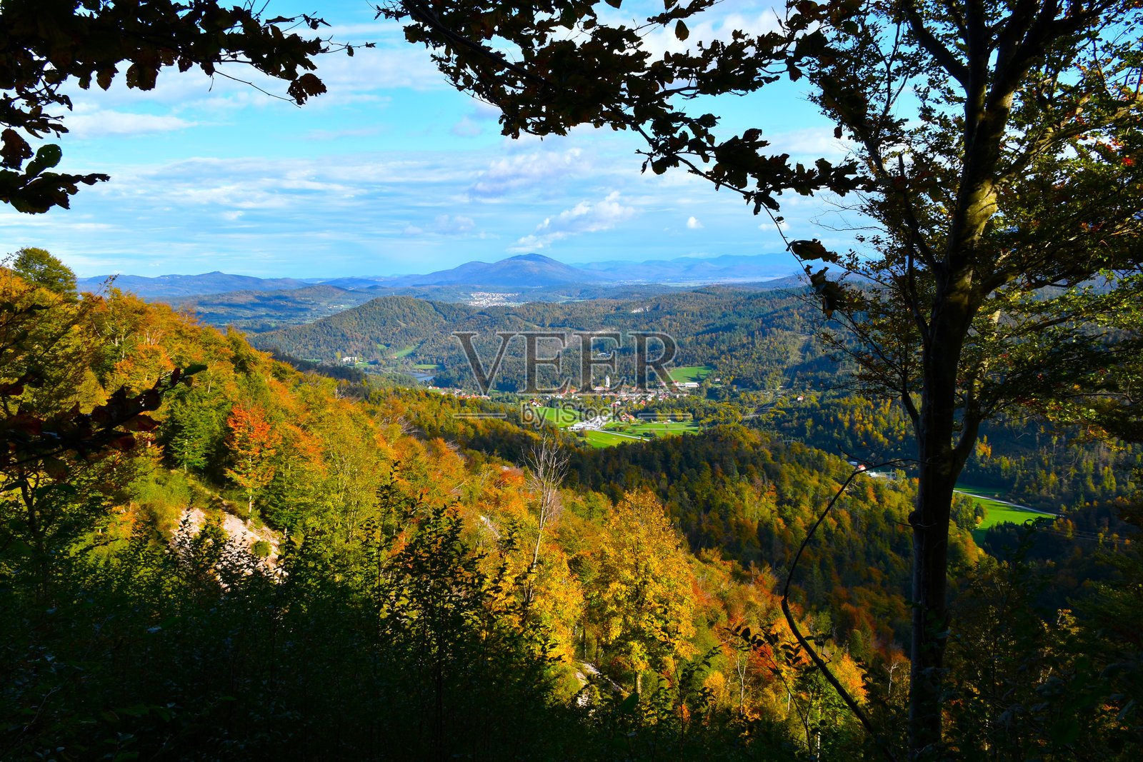 斯洛文尼亚诺特兰斯卡的普拉尼纳村景观照片摄影图片