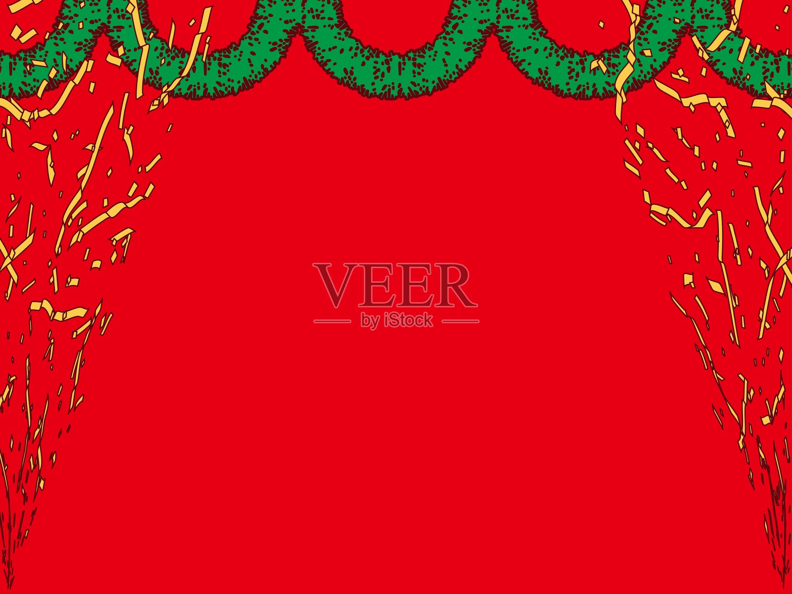 购物中心B,五彩纸屑,绿色4插画图片素材