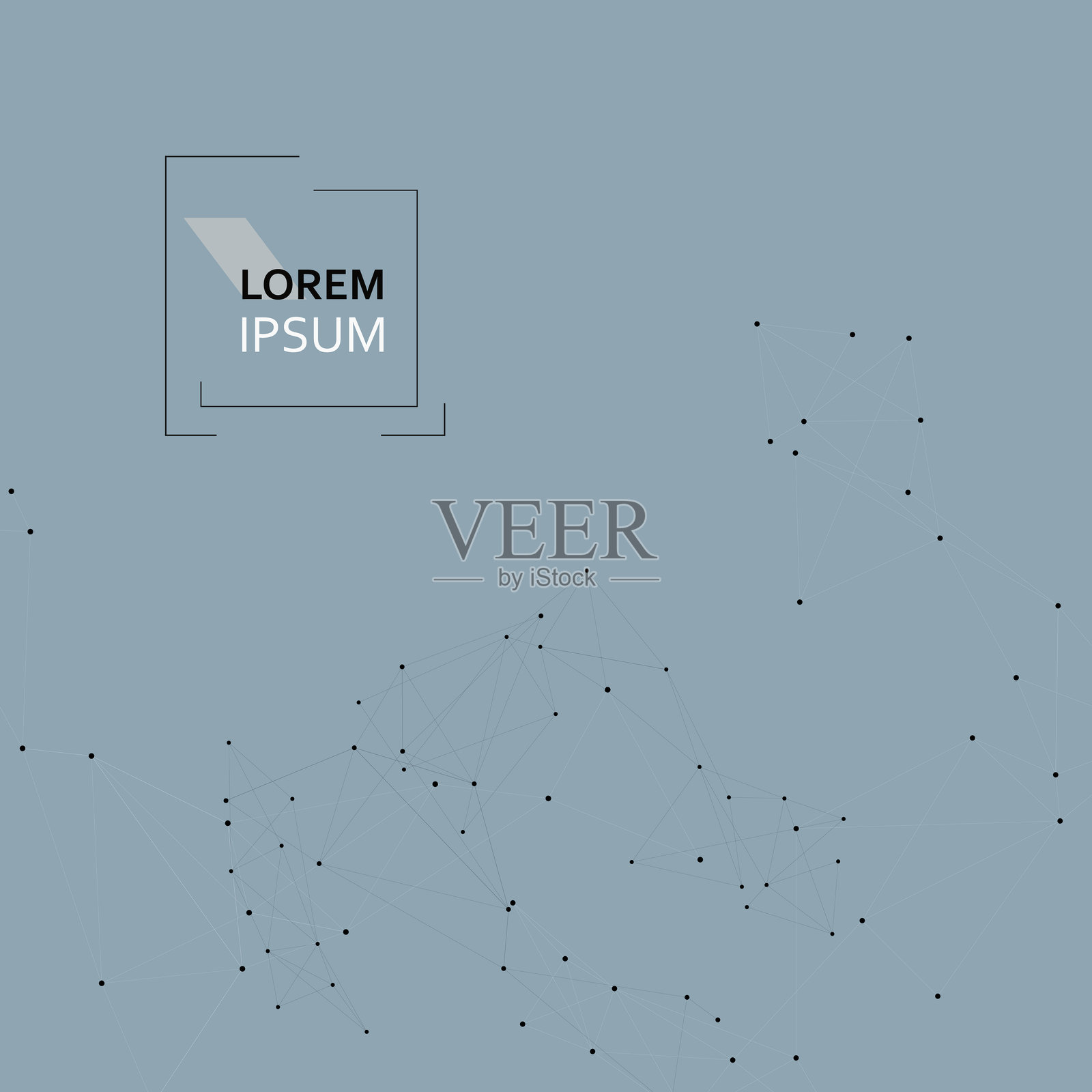 矢量连接线条和点的图形。医学全球插图。概念数据点连接元素。抽象背景插画图片素材