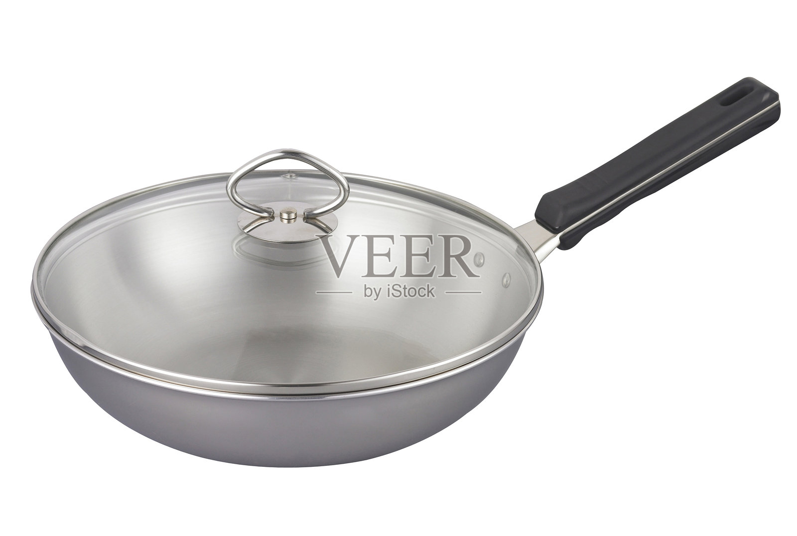 白色背景上的烹饪锅特写照片摄影图片