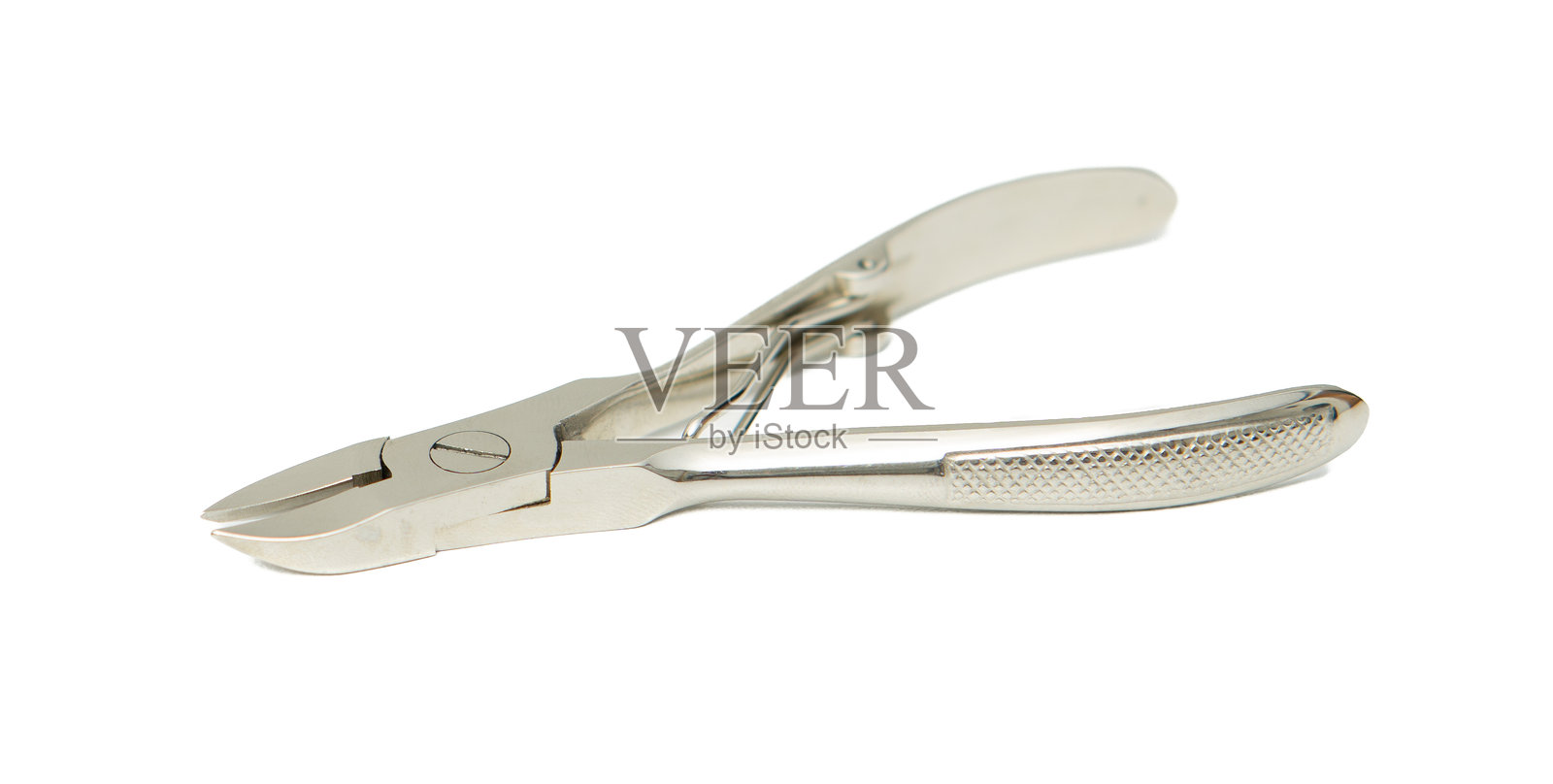 白色背景上的指甲剪照片摄影图片