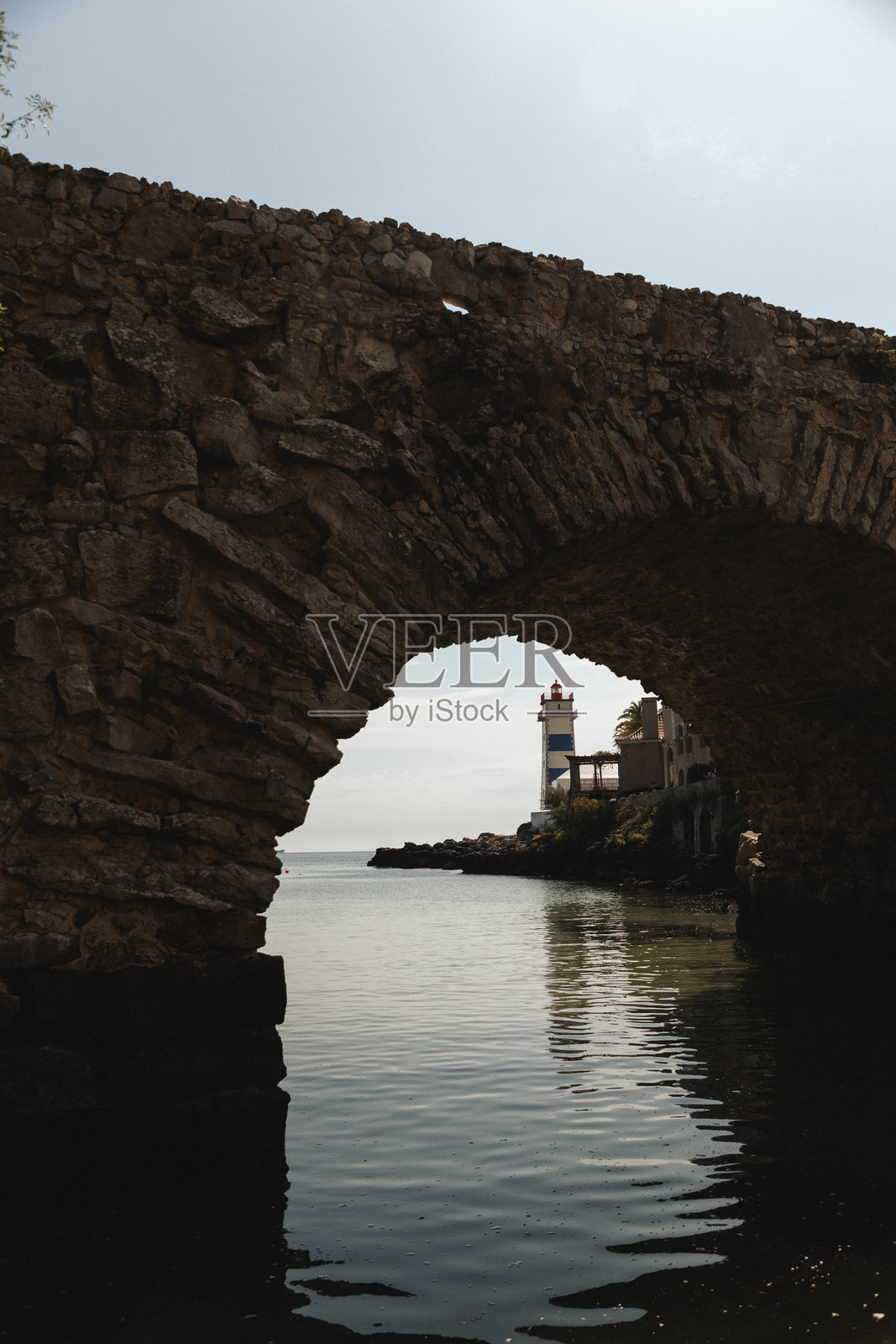 带框的灯塔景色照片摄影图片