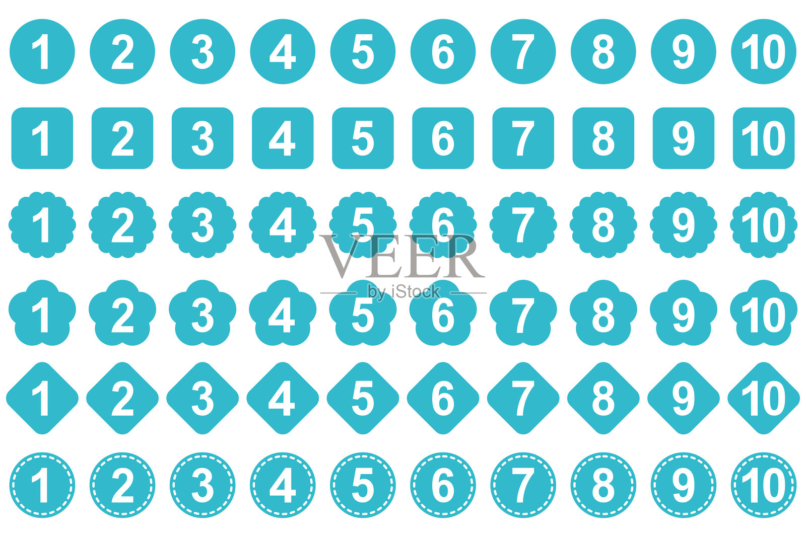 简单数字图标集模板插画图片素材