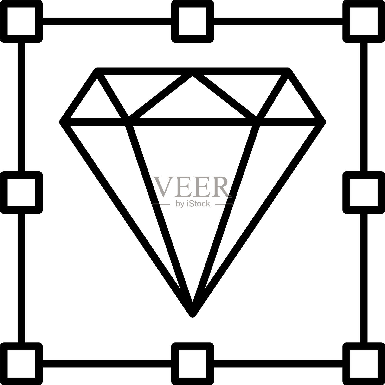 钻石线条图标设计插画图片素材