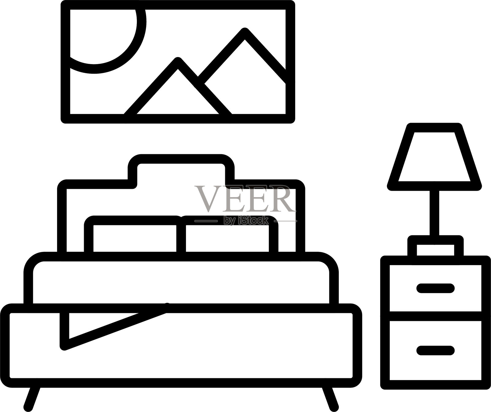 卧室插画图片素材