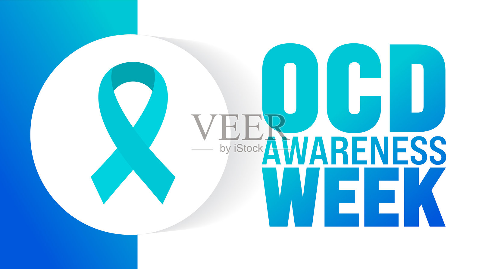 强迫症意识周背景或横幅设计模板每年十月举行。插画图片素材