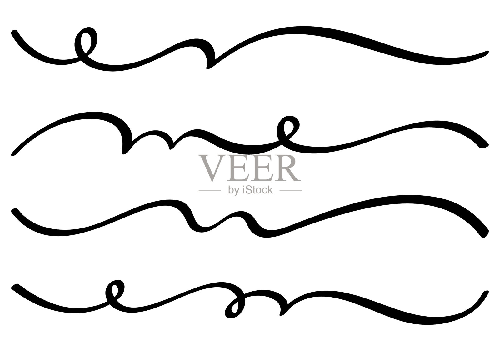 书法线条插画图片素材