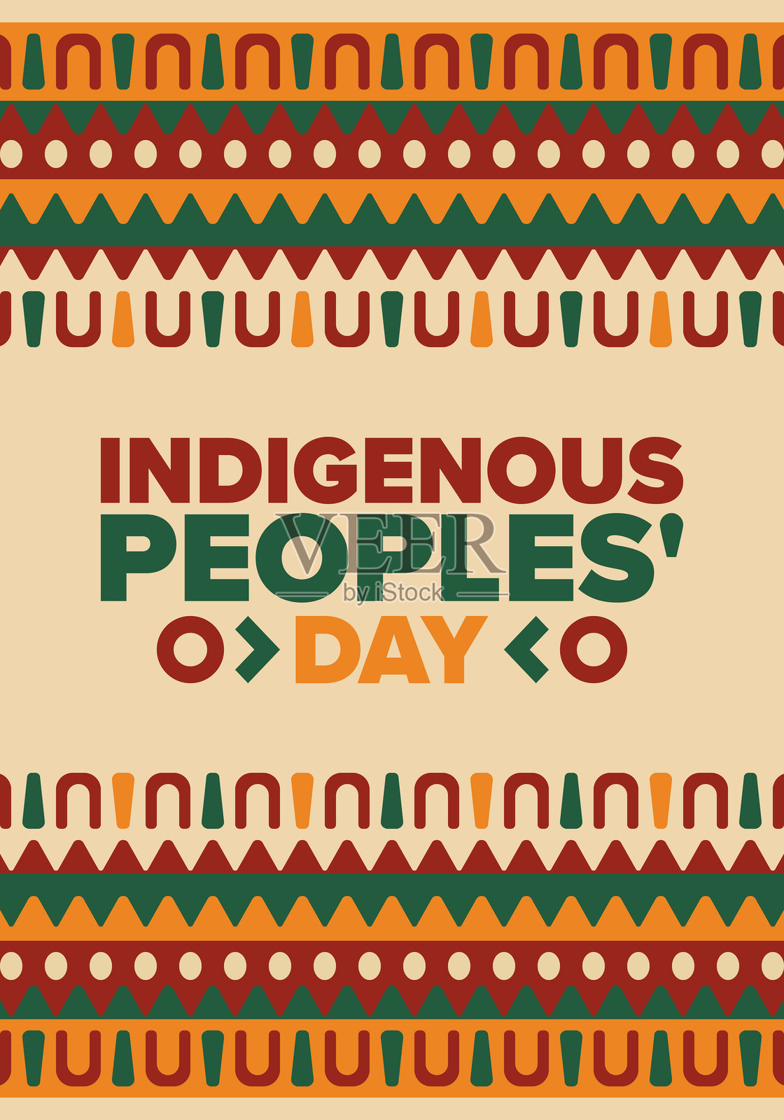 土著人民日。美洲原住民日。美洲印第安文化。遗产月。在美国每年庆祝。传统图案。海报、卡片、横幅和背景。矢量插图。插画图片素材