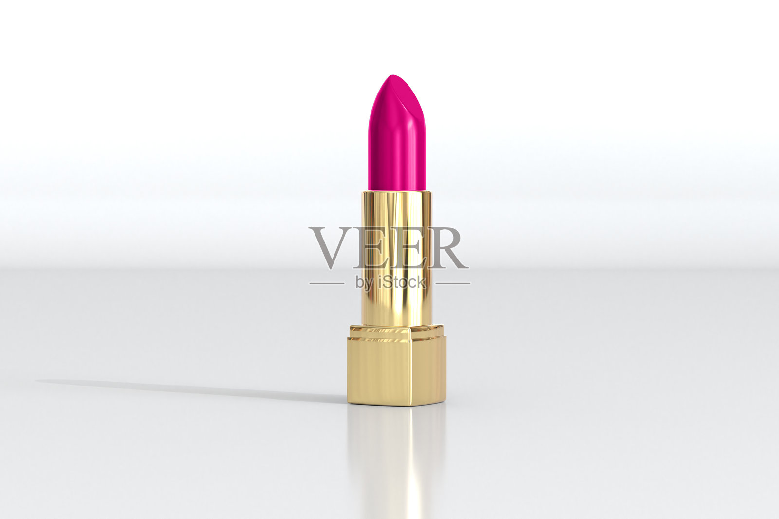 单支金色口红,强调日常化妆品的品质,自然妆容和可持续时尚选择,化妆产品,3D渲染照片摄影图片