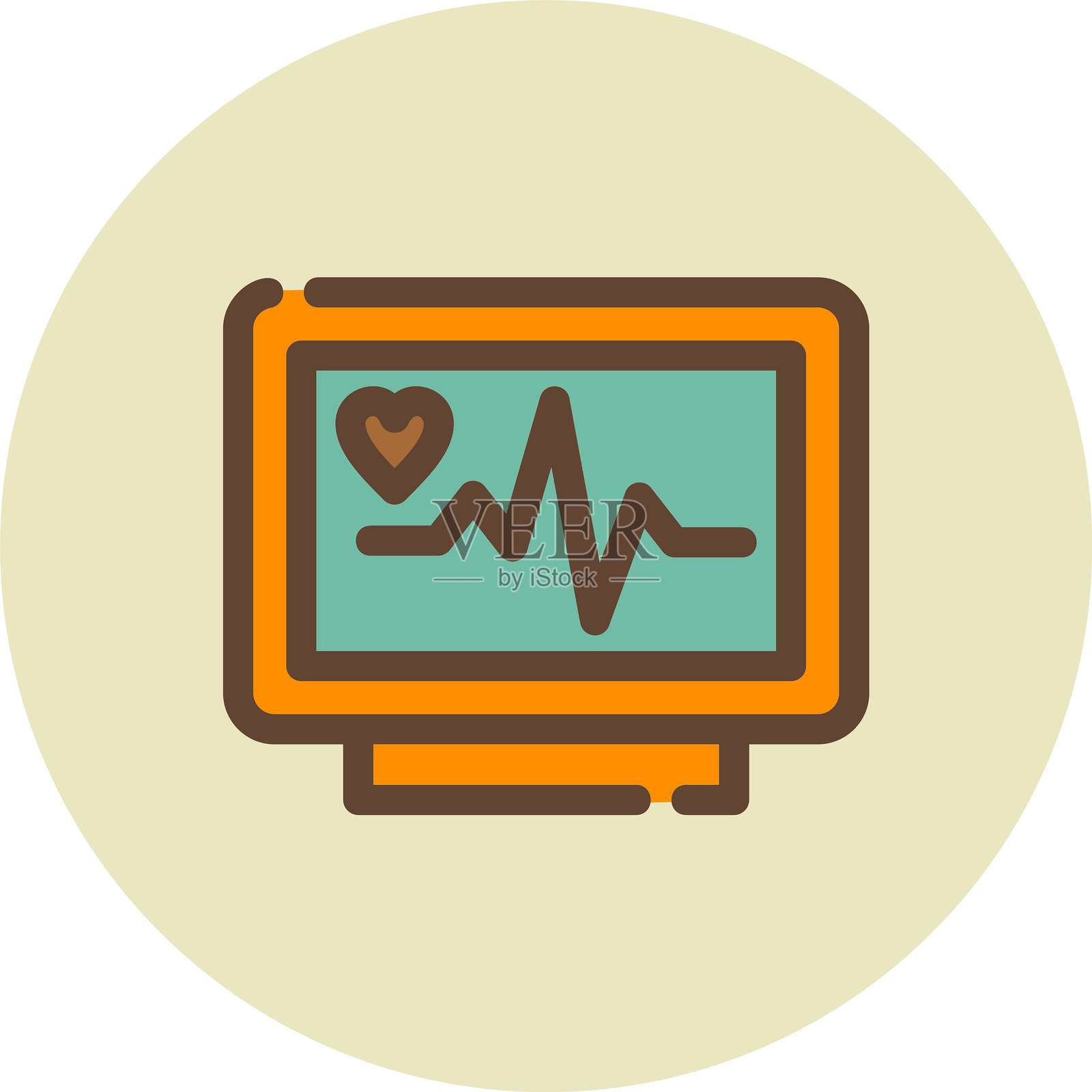 心电图监测仪图标插画图片素材