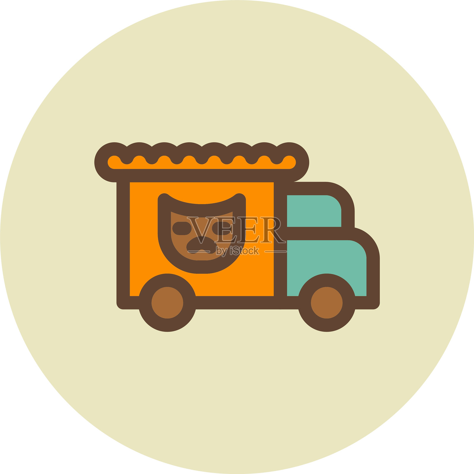 马戏团货车图标插画图片素材