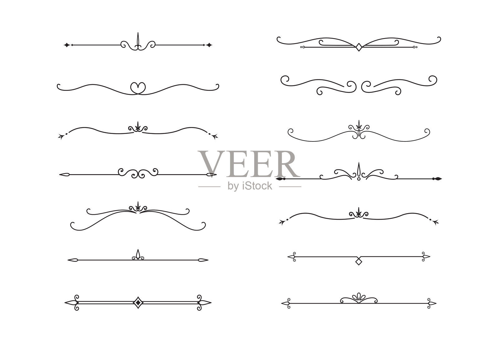 复古装饰线条文本分隔线边框线条分隔符矢量素材插画图片素材