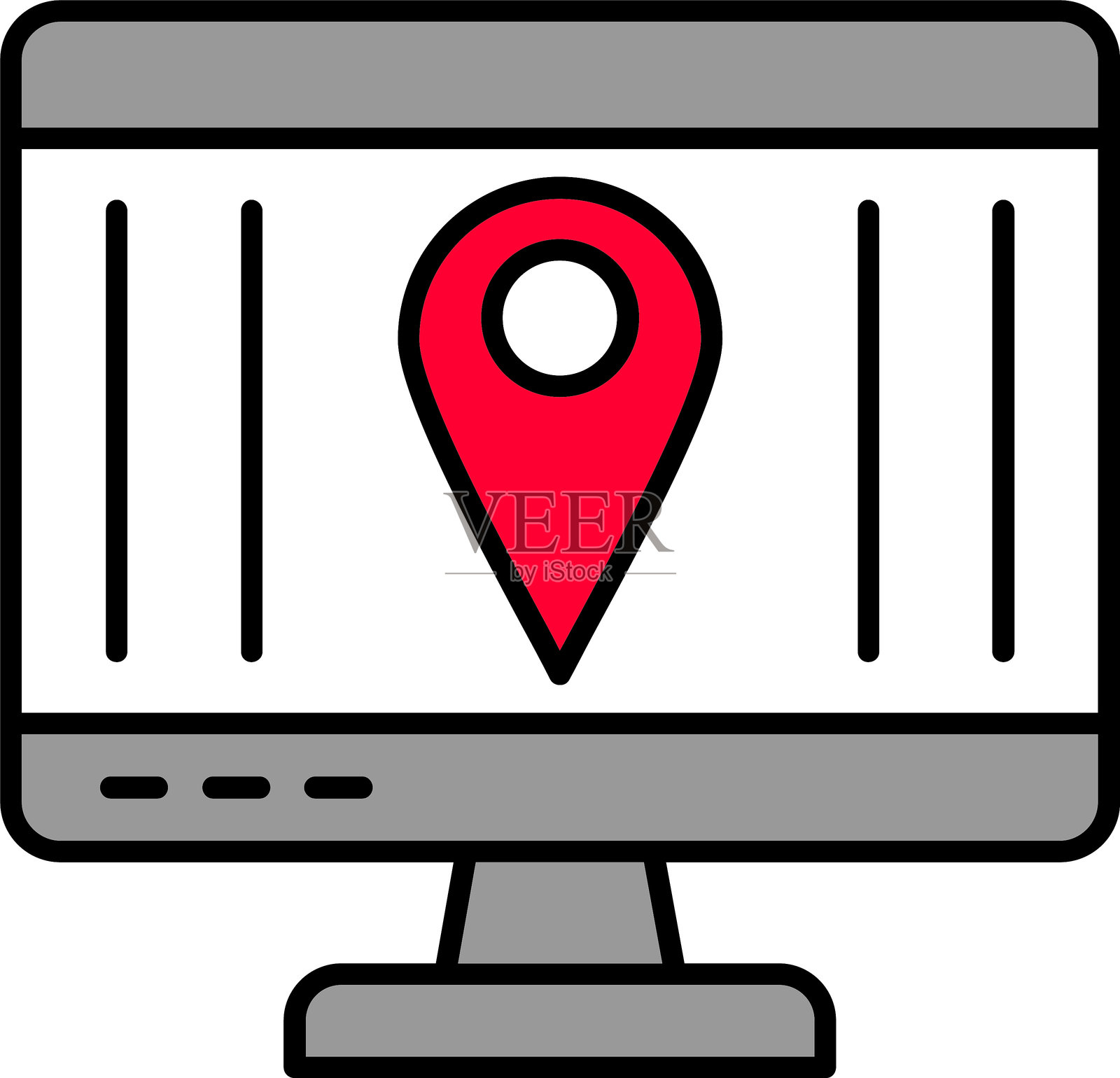 位置线填充图标设计插画图片素材