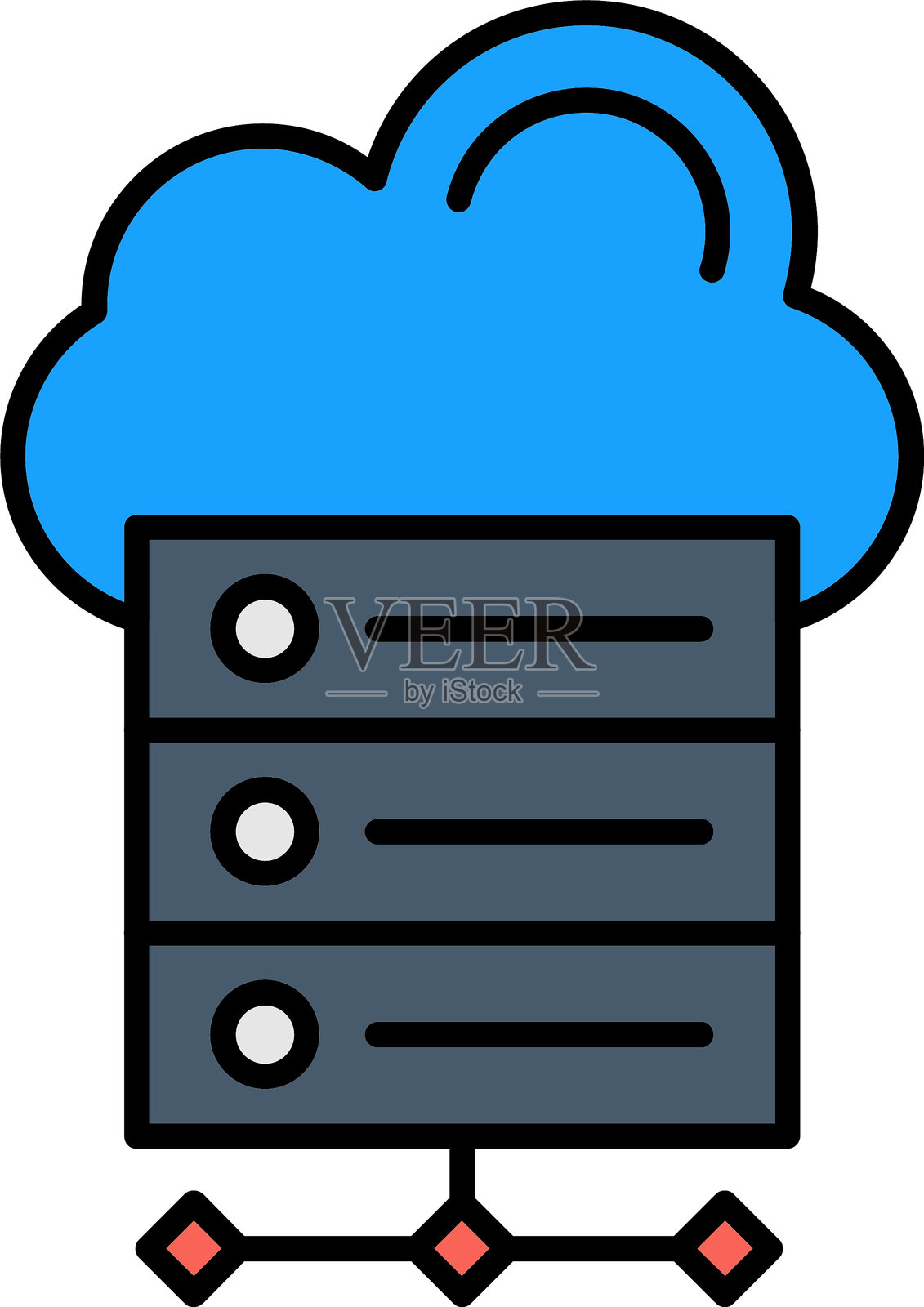 数据存储线条填充图标设计插画图片素材