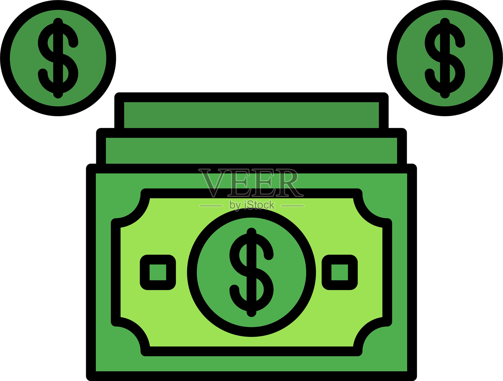 支付线条填充图标设计插画图片素材