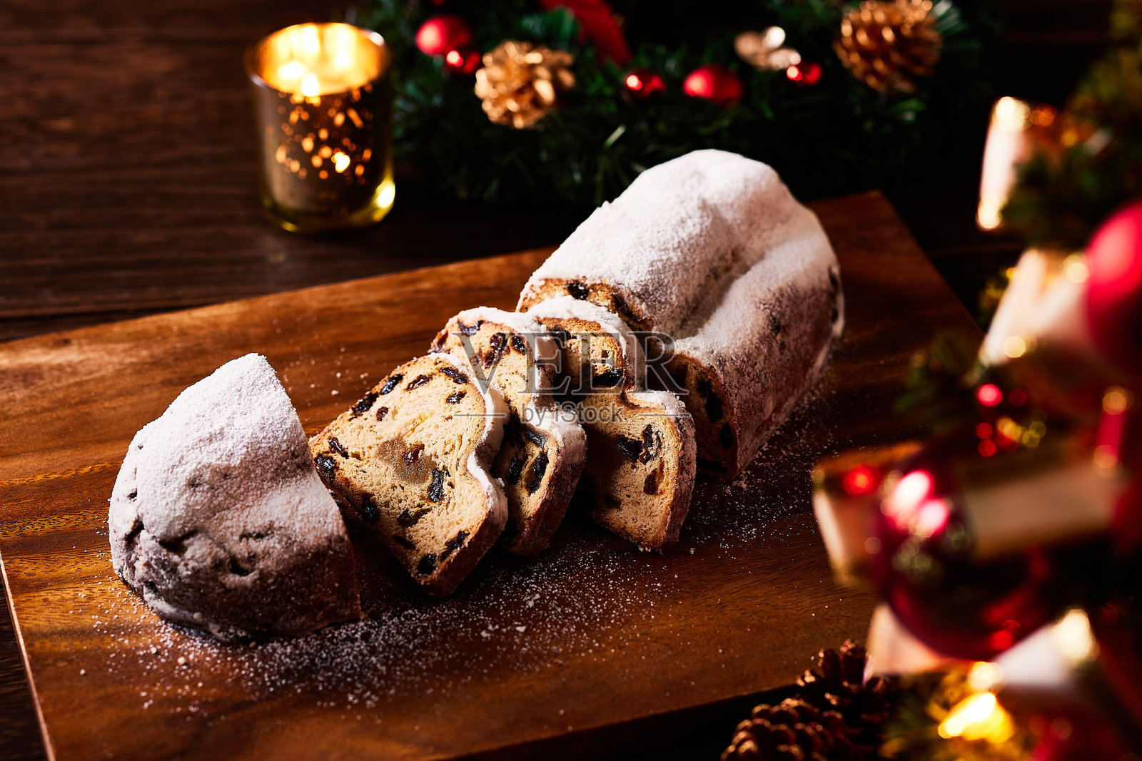 圣诞果仁面包照片摄影图片