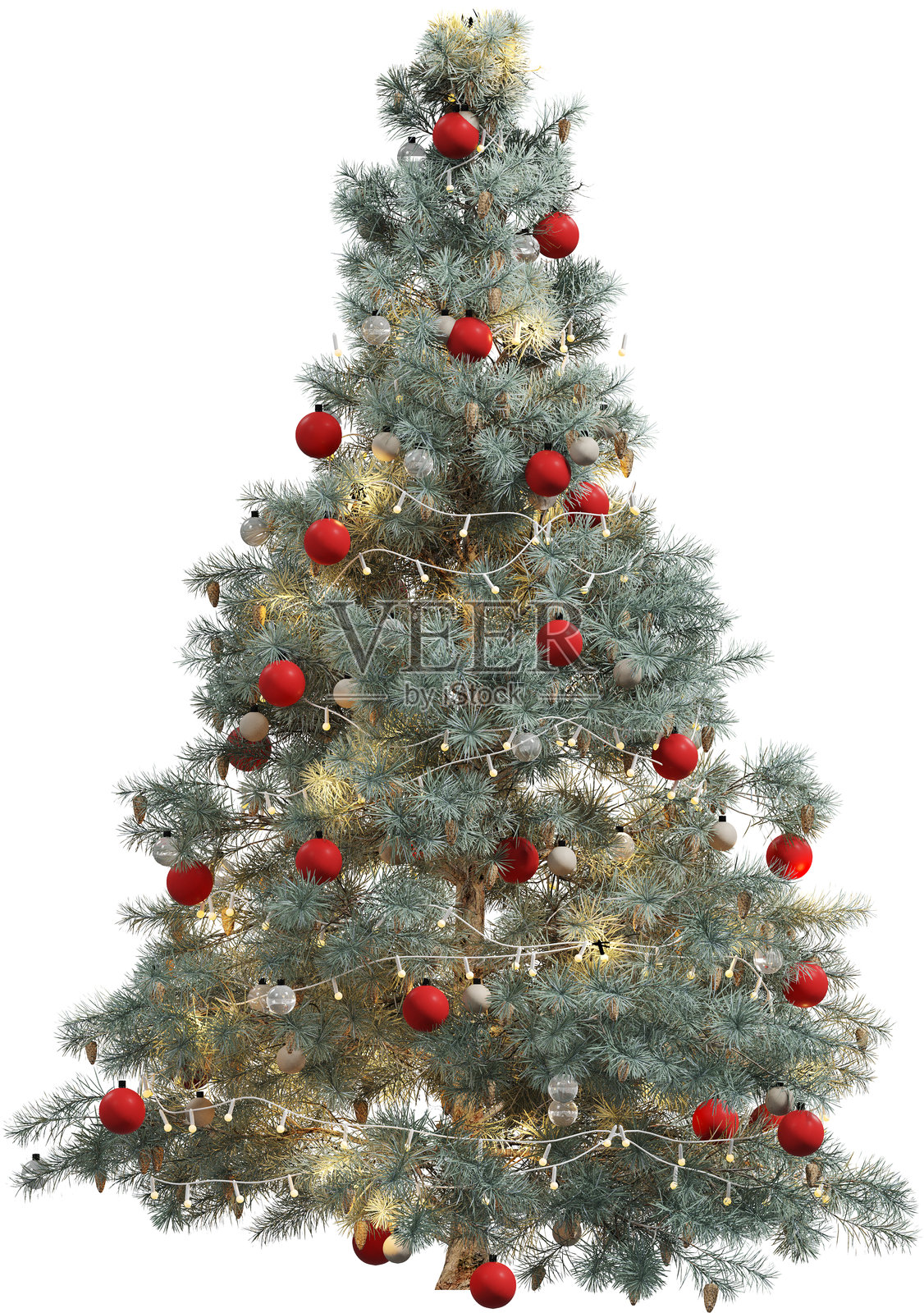 装饰多样的圣诞树照片摄影图片