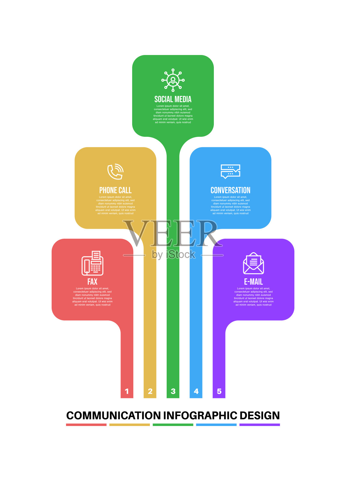 信息图表设计模板与沟通的关键字和图标图标素材