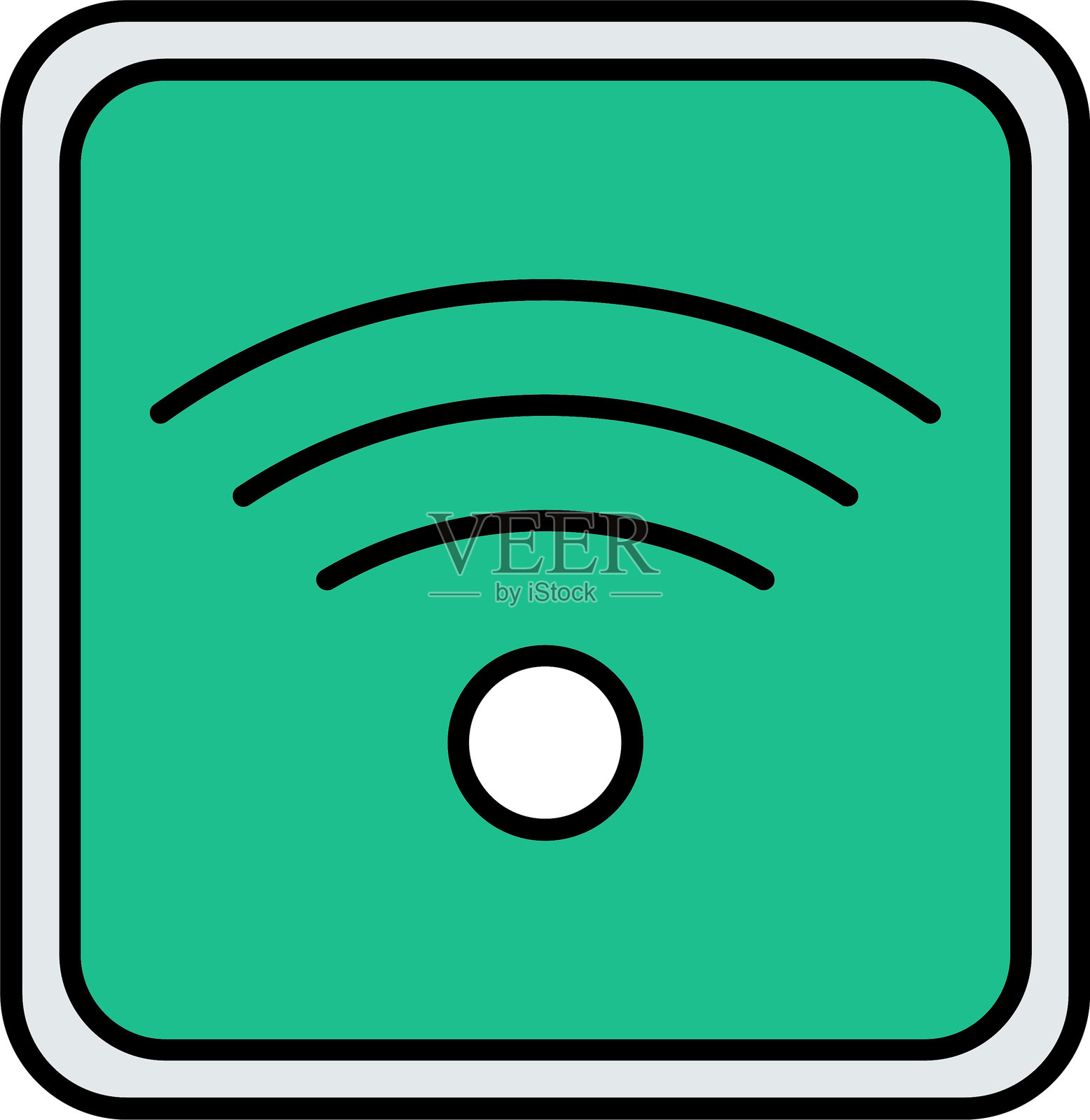 WiFi线条填充图标设计插画图片素材