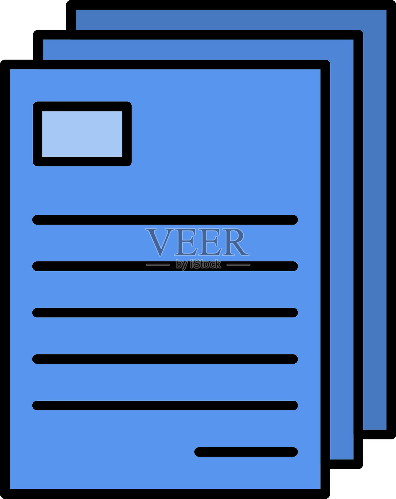 纸张线条填充图标设计插画图片素材