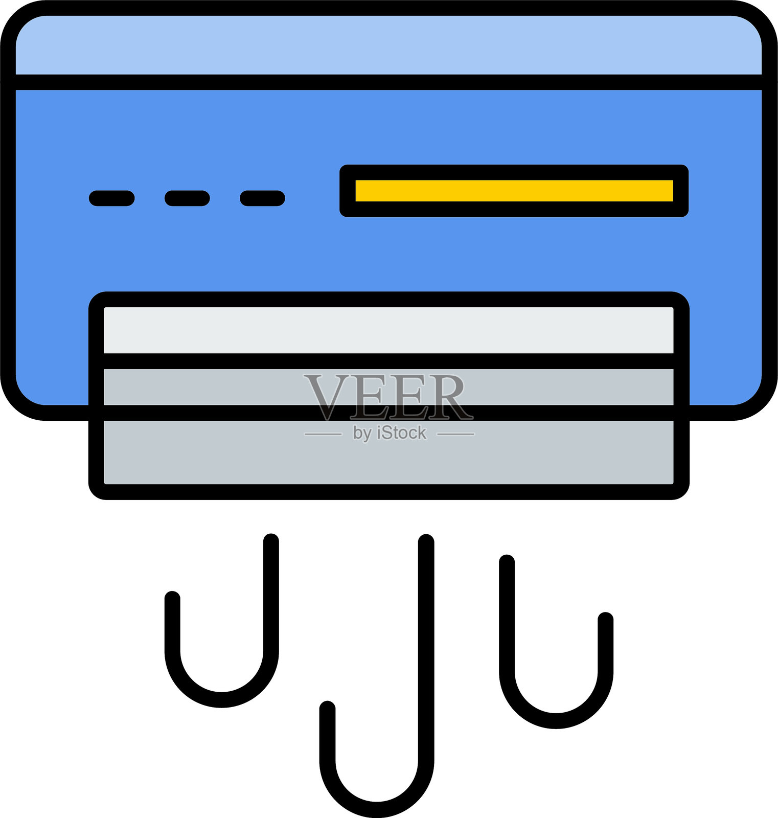 空调线条填充图标设计插画图片素材