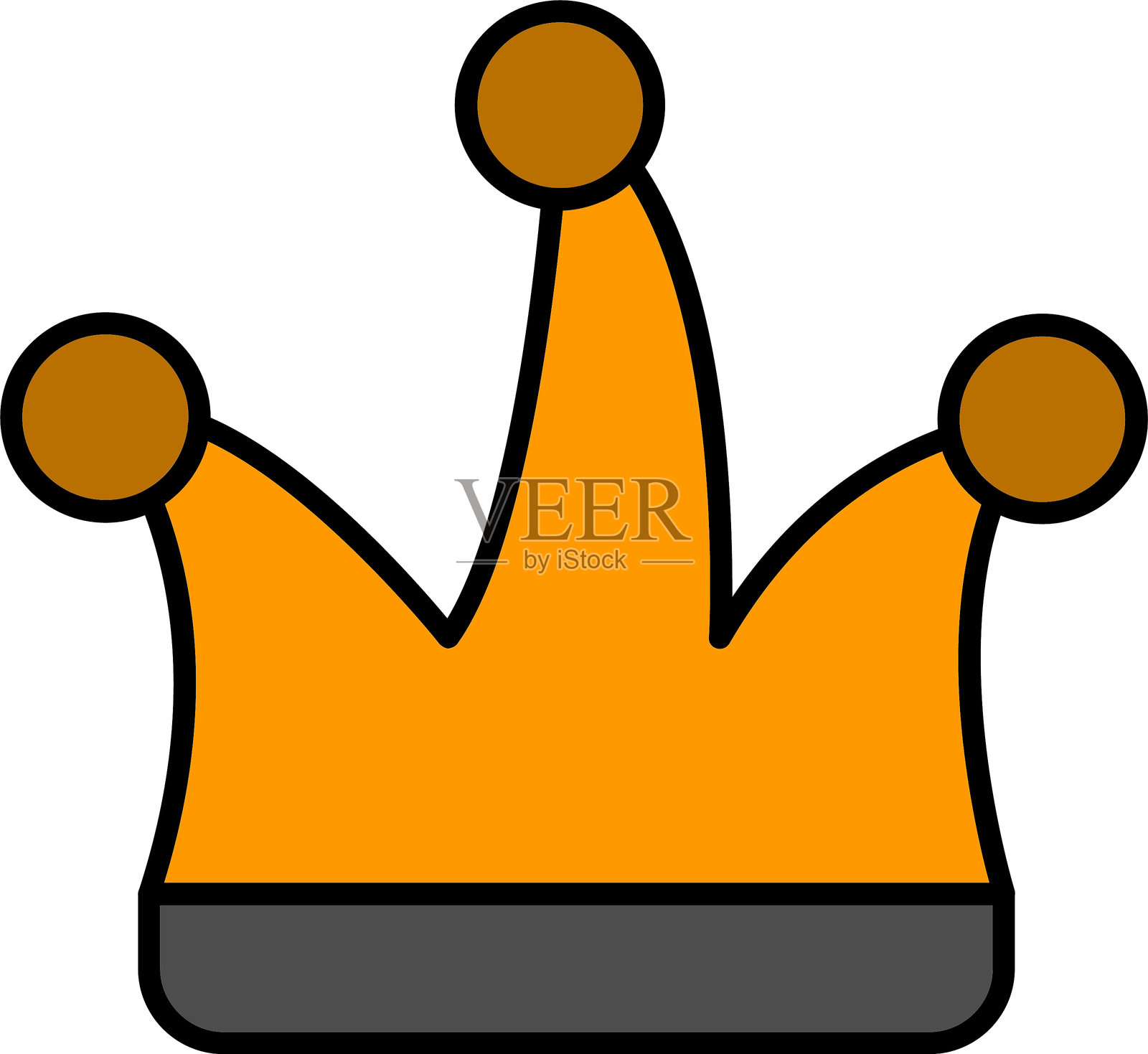 小丑帽线条填充图标设计插画图片素材