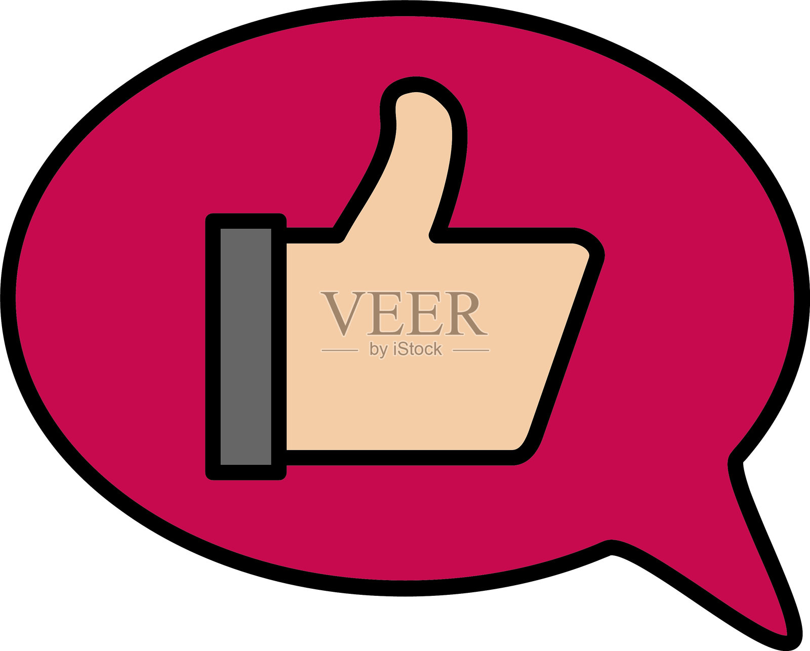 好评线条填充图标设计插画图片素材