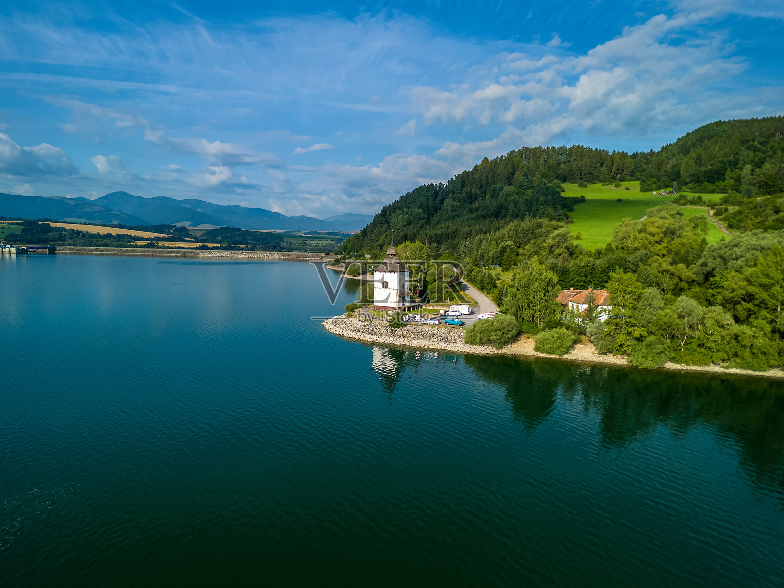 利普托夫斯卡玛拉的空中视角,斯洛伐克北部照片摄影图片