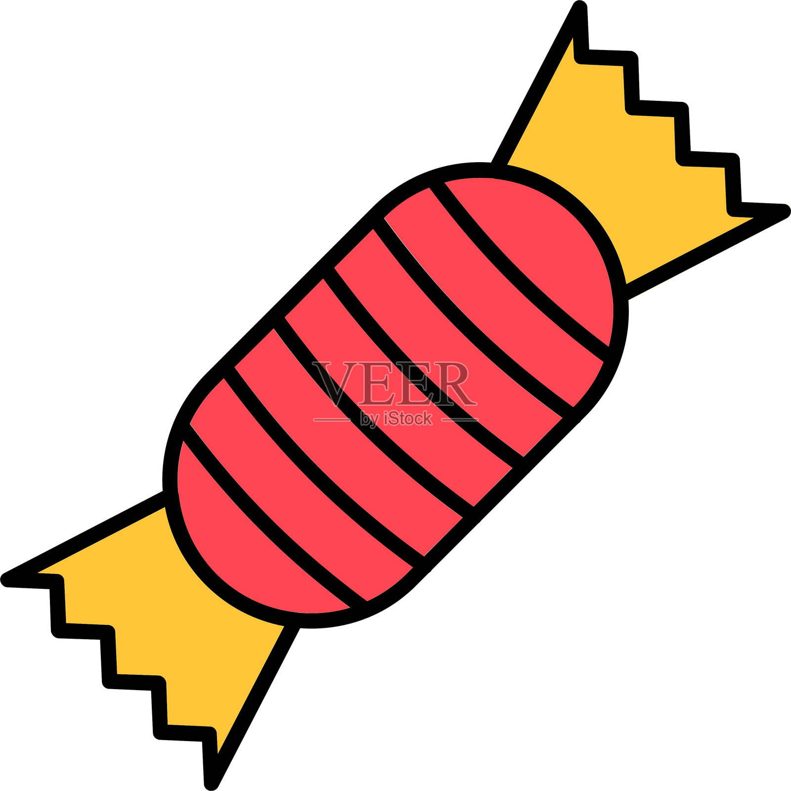 太妃糖线条填充图标设计插画图片素材