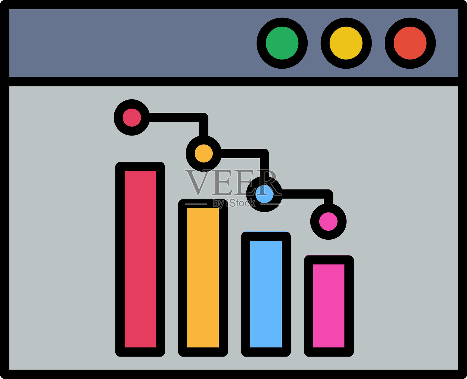 网页浏览器线条填充图标设计插画图片素材