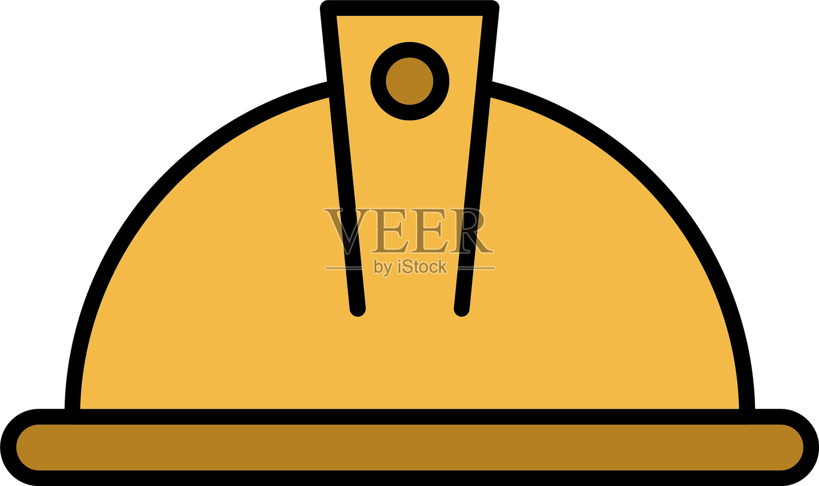 头盔线条填充图标设计插画图片素材