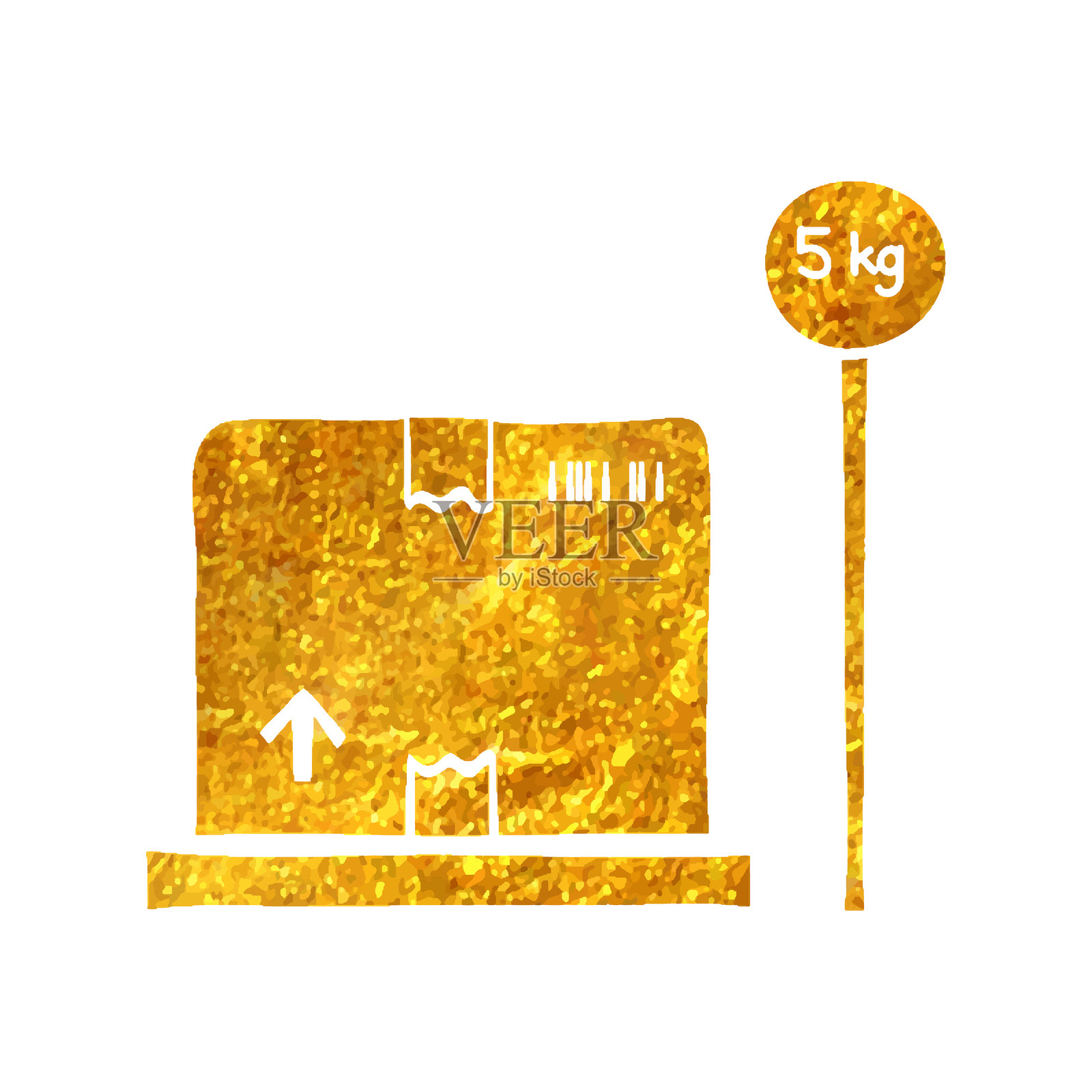 手绘金箔纹理图标 物流秤插画图片素材