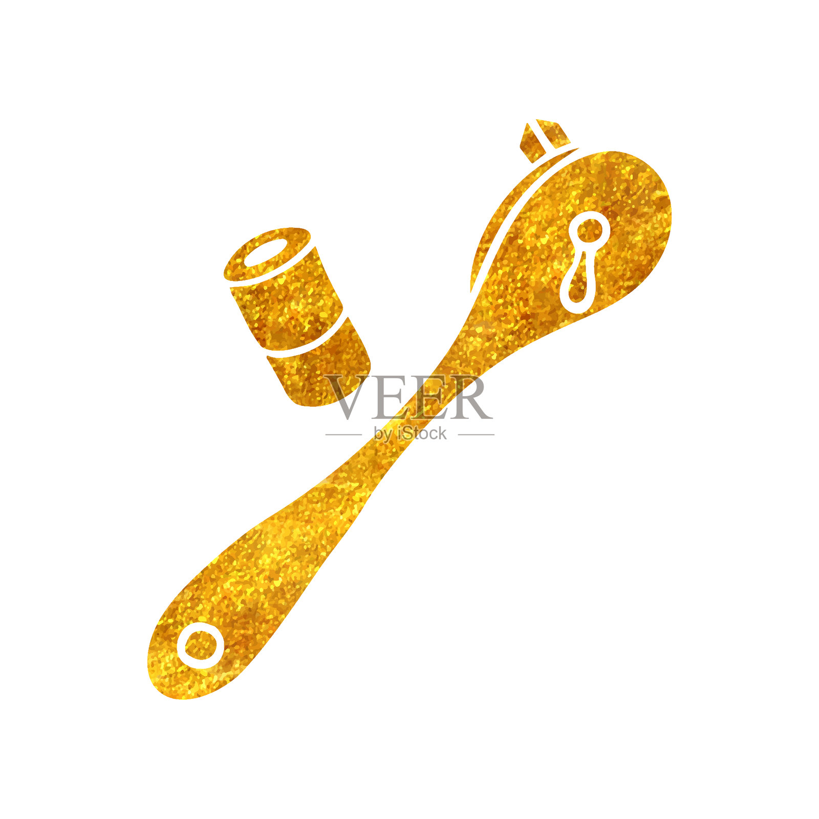 手绘金箔纹理的棘轮工具图标矢量插图插画图片素材