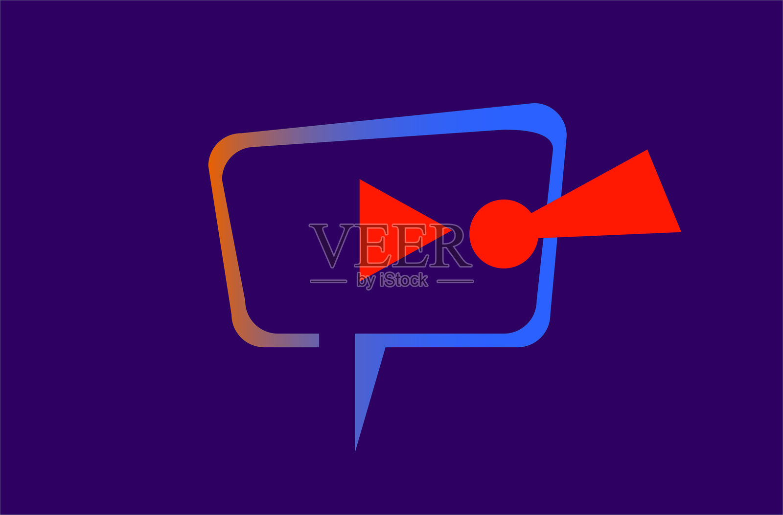 视频播放器扁平化标志设计。音乐播放器和视频播放器图标插画图片素材