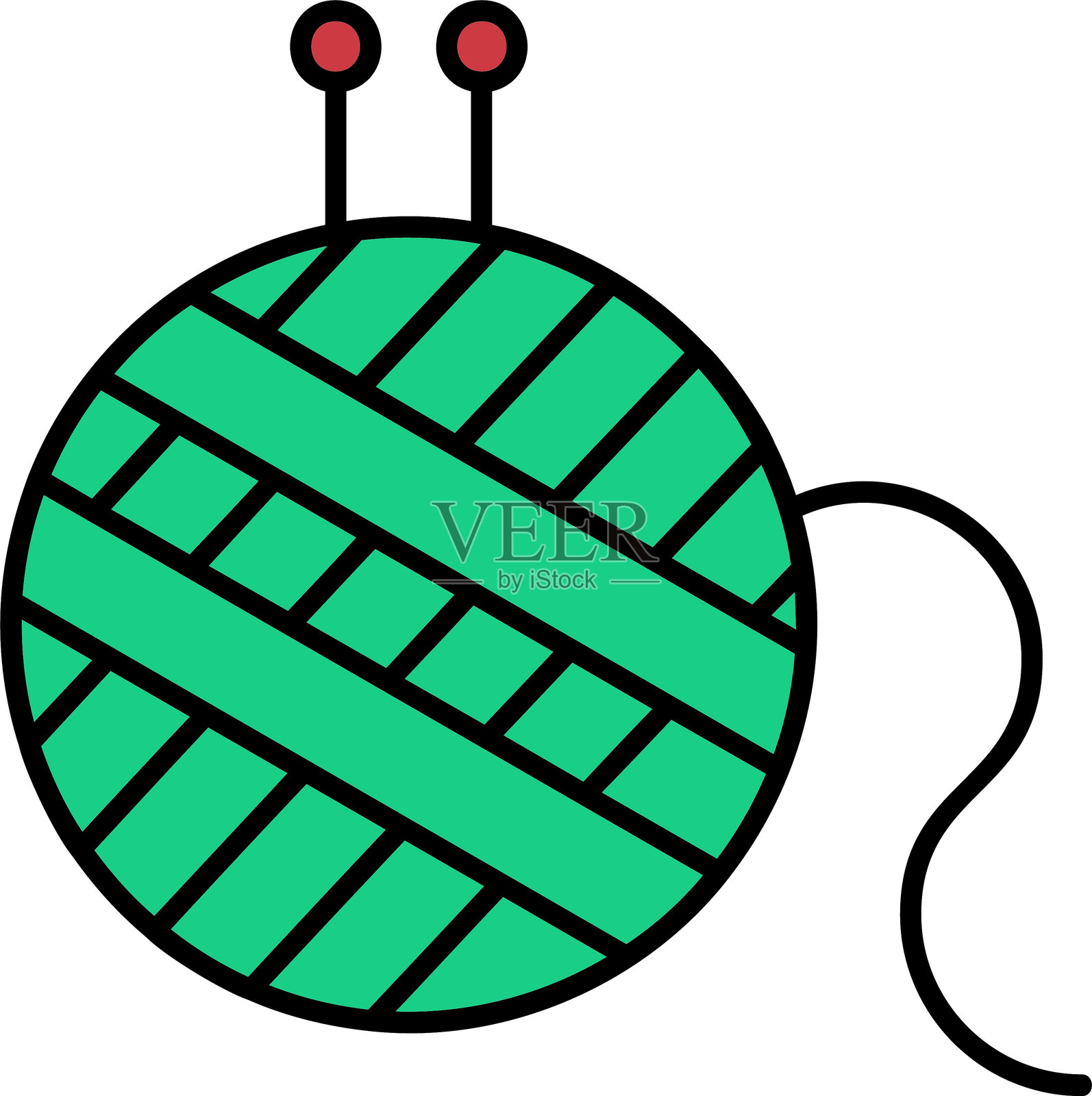 毛线球线条填充图标设计插画图片素材