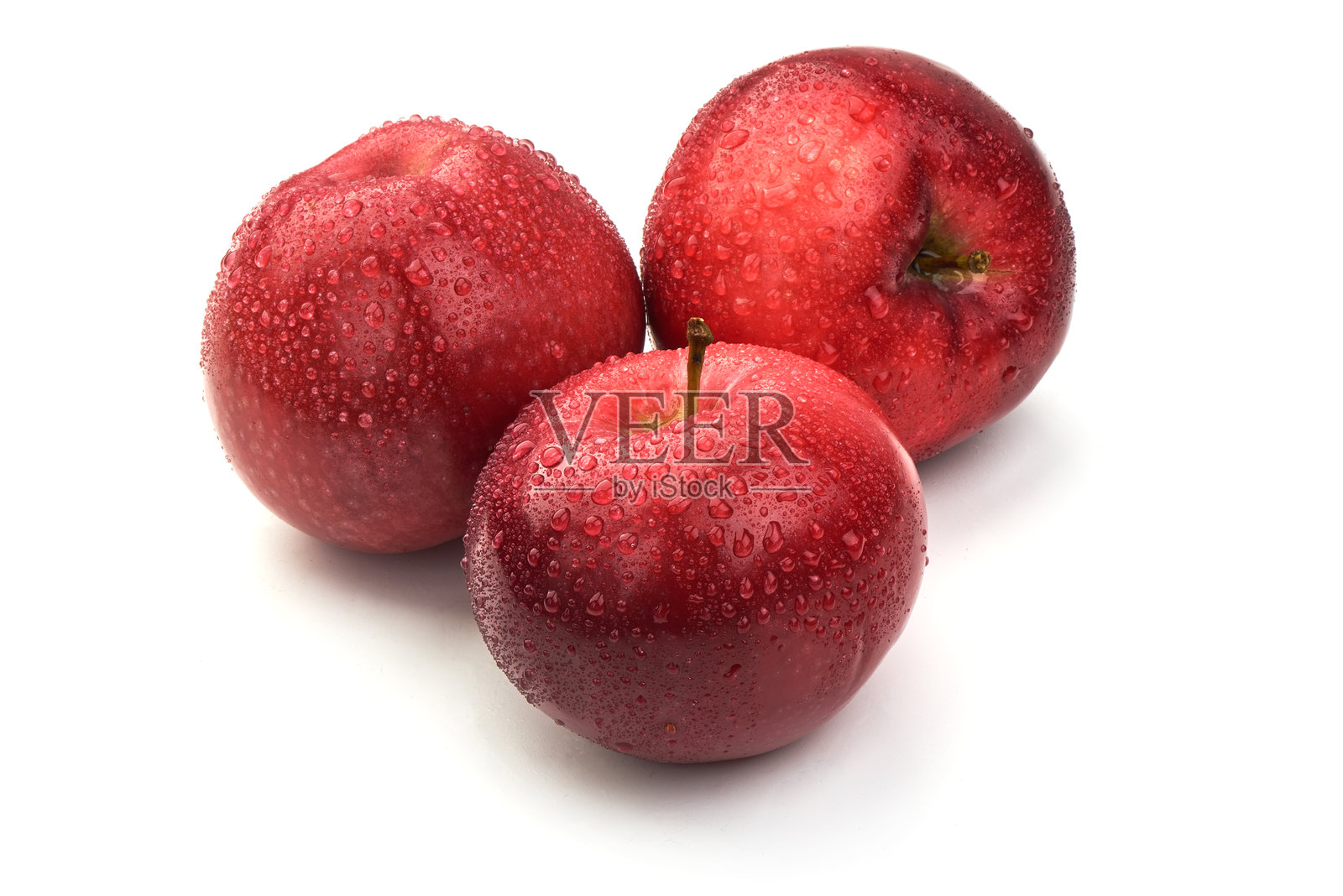 红色成熟的新鲜美味苹果,孤立在白色背景上。特写。照片摄影图片