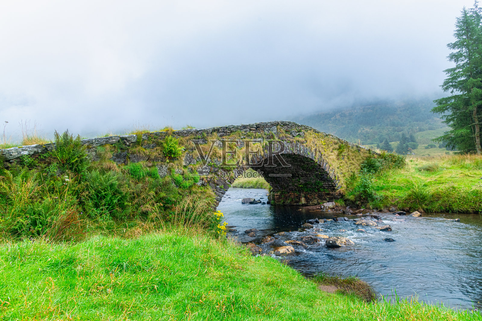 老石桥,位于金泰尔半岛的朗湖旁照片摄影图片